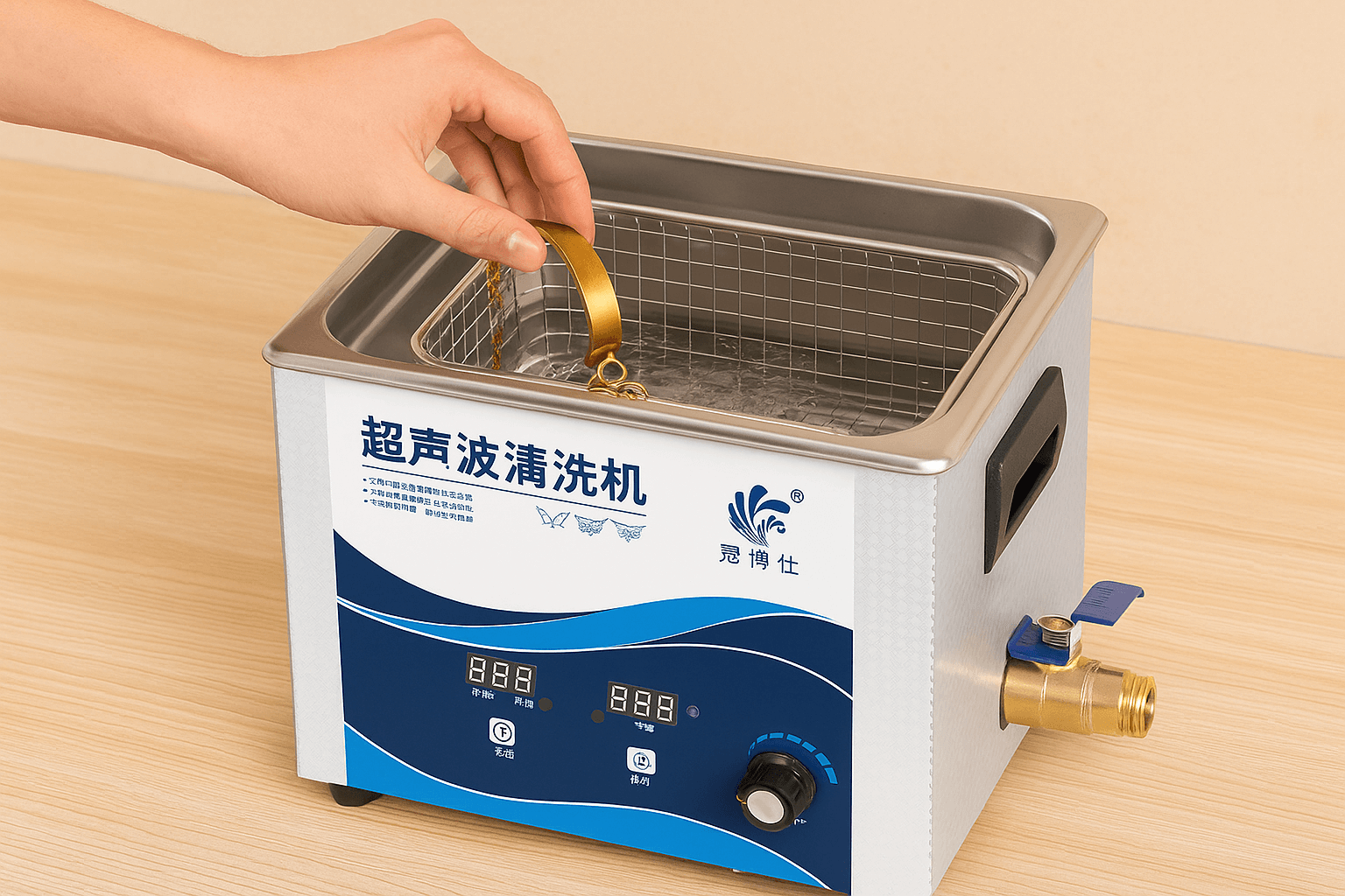 使用冠博超聲波清洗機清洗黃銅首飾 使用冠博超聲波清洗機清洗黃銅首飾
