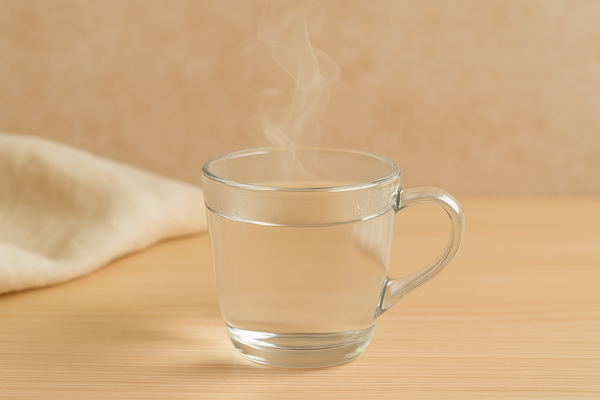 杯子裝著熱水 杯子裝著熱水